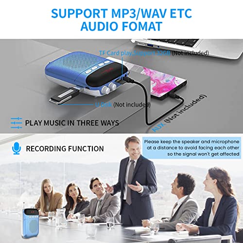 ZORBES USB Speaker Voice Amplifier for Teachers, 20W Voice Amplifier Microphone Headset Set with Belt, 2000mAh Long Work Duration, Support TF Card/AUX/FM for Tour Guide ZORBES USB Speaker Voice Amplifier for Teachers, 20W Voice Amplifier Microphone Headset Set with Belt, 2000mAh Long Work Duration, Support TF Card/AUX/FM for Tour Guide
